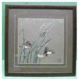 17 X 17 Needlepoint On Silk Framed Art