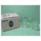 Two Vintage Tiara Exclusive Clear Glass Horn Mugs
