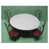 Vintage Miniature Dollhouse Metal Table & Chairs
