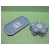Blue Jasperware Wedgewood Tray & Lidded Box