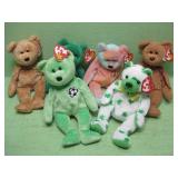 Six Vintage Ty Beanie Babies
