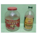 Vintage Folgers Jar & Brer Rabbit Bottle