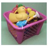 Plastic Basket With Bath Tub Toys Shown