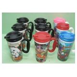 Nine Used Whirley Drink Works Lidded Cups