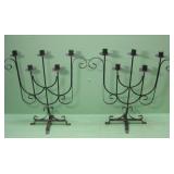 Two 18" Cast Iron Table Top Candelabras