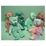 Six Vintage Ty Beanie Babies