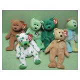 Six Vintage Ty Beanie Babies