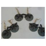 Three Pair Metal Dragonfly Earrings
