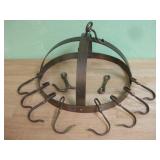 Brass Hanging Pot Holder With Assorted Hooks