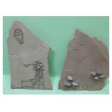 Two Pieces Of Grace Buckner Fossil Art