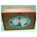 Handmade Wood Box Leather Hinges Rope Handles