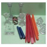Assorted Candles & Candle Holders