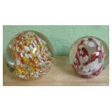 Two Vintage Paperweights Unsigned