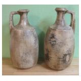 Two 18' Handled Pottery Vases