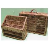 Wicker Organizer & Wine Bottle Carrier