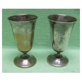Two de Uberti Italy Silver Plated Cordial Cups