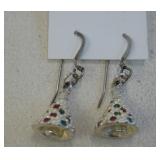 Sterling Silver Christmas Earrings - Hallmarked