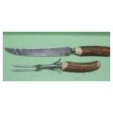 Vintage Stag Horn Lamson Carving Set