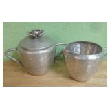 Vintage Forged Aluminum Cream and Sugar