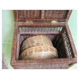 17 X 13 X 22 Wicker Hamper & Lidded Basket