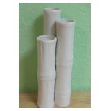 Japanese Shafford 7' Ceramic Triple Bamboo Vase