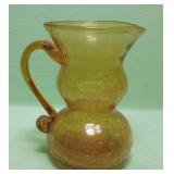Vintage Crackle Glass Pitcher