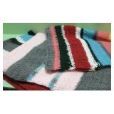 Three Afghan Pieces Or Lap Blankets