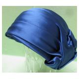 Vintage Ladies Blue Satin Hat by Bonwit Teller