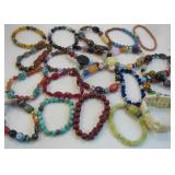 Twenty Stretchy Bracelets -Mostly Glass & Gemstone