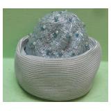 Vintage Ladies Blue Pill Box Hat - No Labels