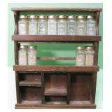 Vintage Crystal Food Products Spices & Wood Rack