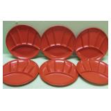Six Fred Roberts Melamine Divided Plates