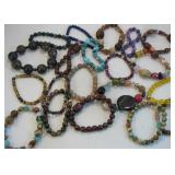 Twenty Stretchy Bracelets -Mostly Glass & Gemstone