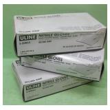 Three Boxes Uline Nitrile Industrial Grade Gloves