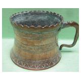 Antique Hand Hammered Copper Tankard
