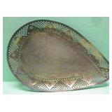 Teardrop Shaped Brass Etched Tray 19 x 12