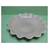 Vintage Red Wing Ruffle Edge Pottery Console Bowl