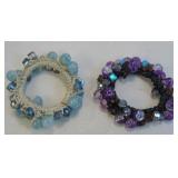 Two Crocheted On Bead Sretchy Bracelets