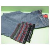 Christina Embroidered Fringed Hem Jeans - 10