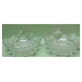 Two Heavy Glass Serving Bowls