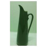 Vintage Green Pottery Pitcher / Vase