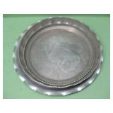 Three Assorted Hand Wrought Aluminum Trays