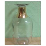8' Federal Law Clear Glass Gold Neck Decanter
