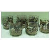 Six Vintage Butterfly Drinking Glasses