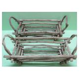 Two Handmade Stick Baskets