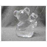 Orrefors Sweden Crystal Mother Bear & Cub Figurine