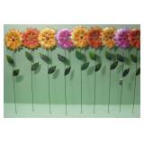 Nine 24' Metal Flower Garden Stakes