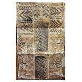 Vintage Tapa Bark Cloth Folk Art - 72 X 32