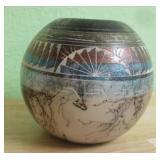 Navajo Horsehair Rainbow Pottery Pot