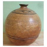 Crackle Style Round Pottery Vase